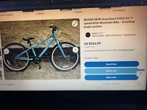 BRAND NEW Guardian ETHOS 24" 7-speed Kids Mountain Bike - SureStop brake system - Picture 1 of 3