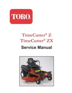 Toro Timecutter Z/ZX Manual de Servicio | Z16-44 Z17-44 Z17-52 Z18-52 ZX 17K-44 USB - Imagen 1 de 8