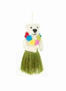3 Polar Hula Bears Novelty Hanging Decoration - Fair Trade & Eco Friendly - Picture 1 of 4