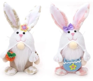 2PCS Easter Gnomes Plush, Spring Easter Bunny Handmade Swedish Tomte with - Picture 1 of 5