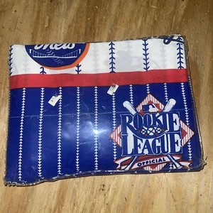 1K Vintage MLB Rookie League Baseball Team Logo Twin Flat bed Sheet {Fabric} - Picture 1 of 2
