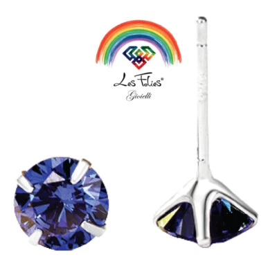 Coppia di Orecchini Punti Luce Blu in argento 925 - Rainbow Collection - Immagine 1 di 4