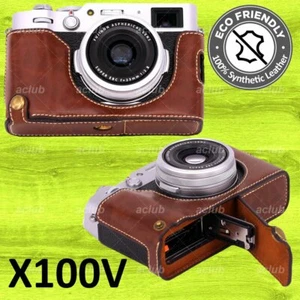 Fujifilm X100V PU Leather Camera Half Case Cover - Brown - Picture 1 of 2
