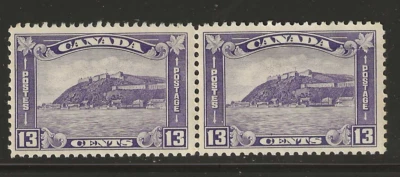 Canada Scott #201 pair mint disturbed og, 1932 13c dull violet "The Citadel" - Image 1 of 2