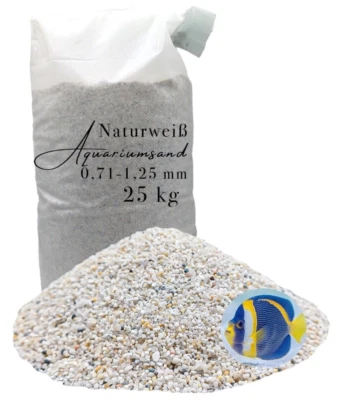 KRISTALLQUARZSAND weißer Aquariumsand 25kg Aquarien Sand Aquarienkies Aquariumkies Quarzsand Natur
