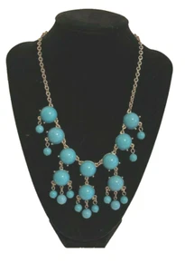 FAUX TURQUOISE SQUASH BLOSSOM NECKLACE Plastic - Picture 1 of 7