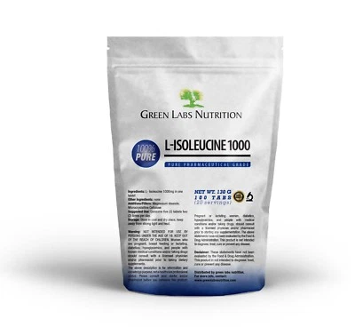 GREEN LABS NUTRITION L-Isoleucin 1000 mg Tabletten – hochdosiert für Muskelschutz & Muskelaufbau