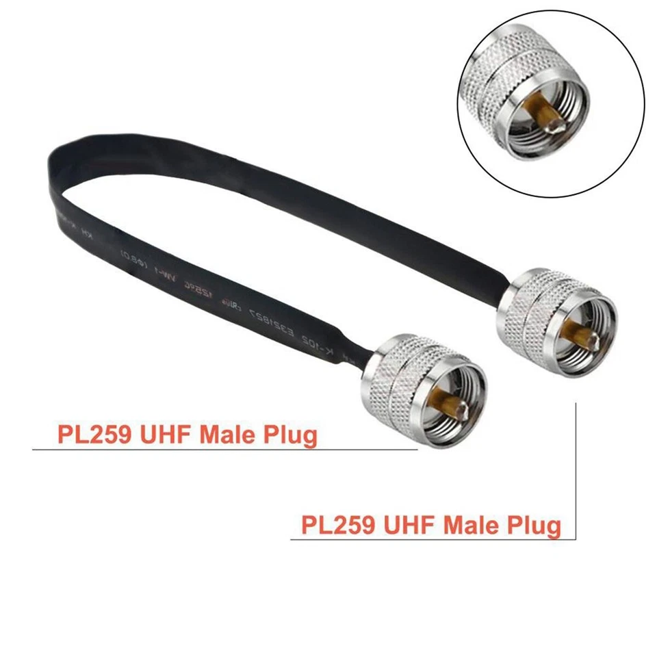 Window/Door Pass Through Flat RF Coaxial Cable PL259 UHF Male 50 Ohms - Image 1 of 1