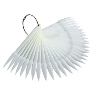 50 PCS Nail Color Card Fan Shape Tips Press-on False Nails Sample Display - Picture 1 of 12