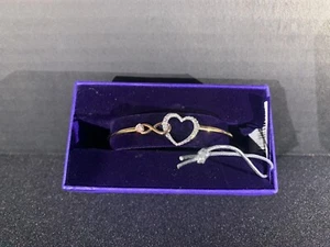 Swarovski Crystal, Infinity Bangle & Heart, White, Mixed Metal Finish, 5518869 - Picture 1 of 4