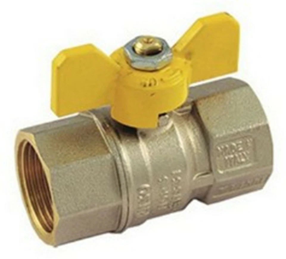 Valvola a sfera gas FF leva a farfalla da 1/2" 3/4" 1" made in Italy - Immagine 1 di 1