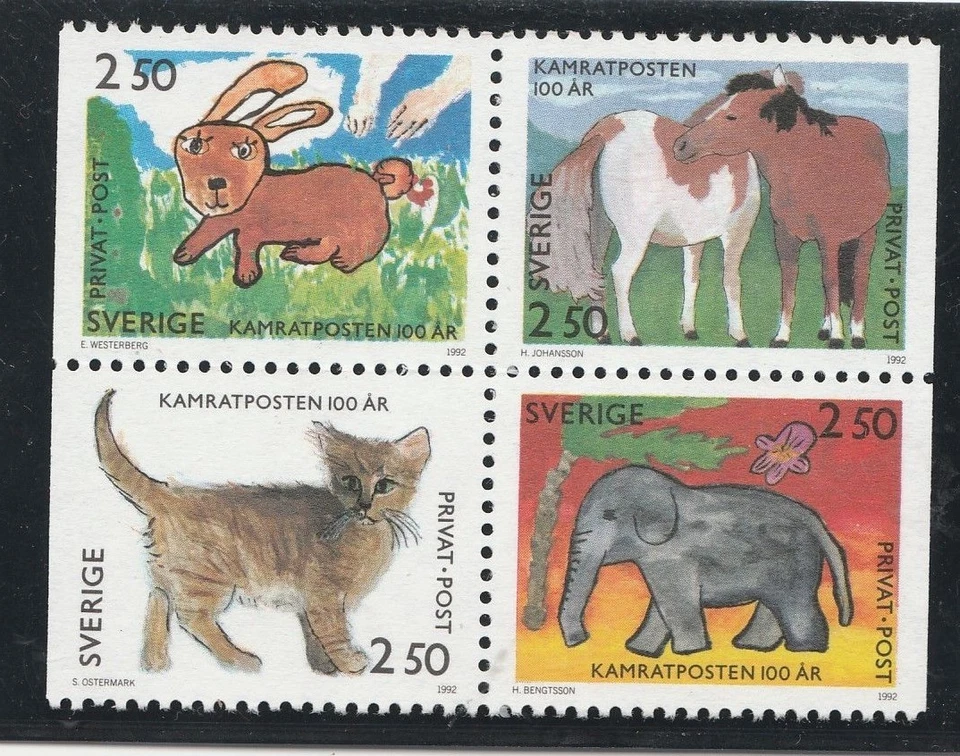 SWEDEN, 1992 Block of four from booklet The Kamratposten 100 years. MNH - Image 1 of 1