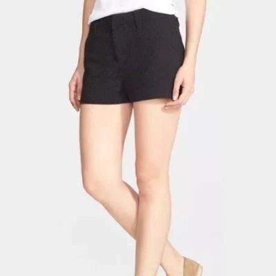(Ju) Free People Shorts Womens Size 8 Black Eyelet Textured Snap Fly Fairycore - Image 1 of 4