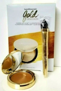 bareMinerals GOLD OBSESSION 2-PIECE LIMITED EDITION COLLECTION Illuminator/Brush - Picture 1 of 7
