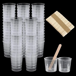 Messbecher Klein 30 ML Kunststoff 50 Stk Mini Mischbecher ML Farbmischbecher Neu - Bild 1 von 7