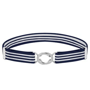 Buyless Fashion Kids Baby Adjustable Elastic Stretch Belt Silver Twisted Buckle - Picture 1 of 147