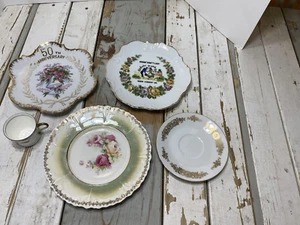 Vintage Konvolut (5) Geschirr/Teller/Untertassen/Teetassen - Preis schnell zu bewegen - Bild 1 von 9