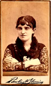 Fotografía antigua CDV de la década de 1860 de mujer Memphis, Tennessee por Bowling & Glenning - Imagen 1 de 2