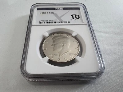 1989-S CLAD KENNEDY HALF DOLLAR  NGC PF70 ULTRA CAMEO (PROOF 10) “TOP POP" - Image 1 of 4