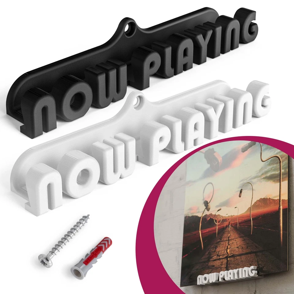 Schallplatten Wandhalterung NOW PLAYING passend für LP Disc Vinyl Halter - Bild 1 von 1