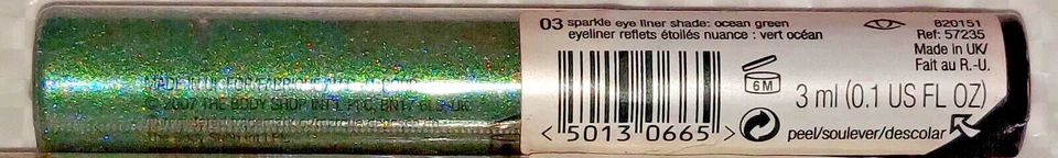 VINTAGE THE BODY SHOP EYE LINER 03 SPARKLE OCEAN GREEN FULL SIZE 3 ml 0.1 oz NEW - Image 1 of 1