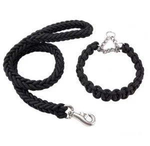 Heavy Duty Reflective Braided Dog Leash and Collar Set XL 18" to 22" Collar 4... - Picture 1 of 3