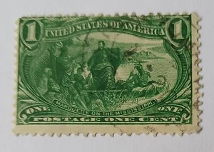 U.S - 1898 - SCOTT #285 - ONE CENT - MARQUETTE ON THE MISSISSIPPI - USED - Picture 1 of 2
