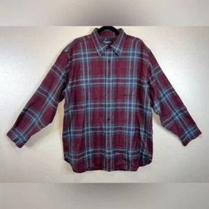 Brooks Brothers Long Sleeve Wool Blend Button Up Plaid Shirt Men's XL/R - Picture 1 of 12