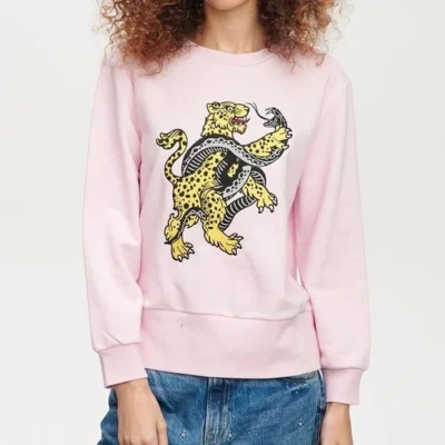 Zoe Karssen 308 розовый леди свободного кроя вышитая толстовка размер S новый без ЯРЛЫКОВ $170 - Изображение 1 из 4