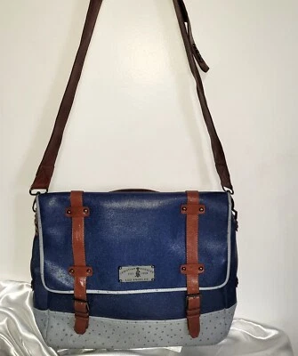 Christian Audigier 邮差包蓝色人造皮革挎包 — 第 1/4 张图片