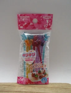 TORUNE  deco Food Pick Picks long kirakira heart star 12pcs for Lunch Box Bento - Picture 1 of 2