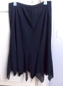 Studio 1940 Flare Skirt Black Size 12 FULLY LINED BLACK DRESSY HANKERCHIEF HEM - Picture 1 of 1