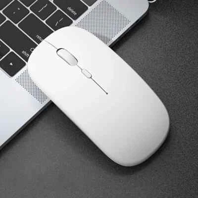 White Slim LED Wirleless Mouse Rechargeable For Laptop/PC - Image 1 of 4