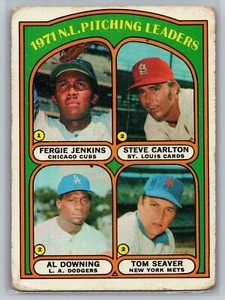 1972 Topps #93 1971 N.L. Pitching Leaders Jenkins Carlton Seaver