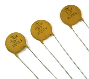 24 Stück Centralab Hochvolt Keramik Scheibenkondensator 4700pF 500V 0,0047uF 10% 472K - Bild 1 von 2