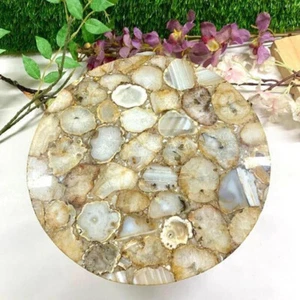 Natural Agate Side Table, Crystal Stone End Table, Crystal Table Decor - Picture 1 of 4