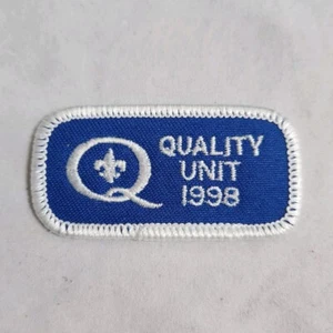 Boy Scouts Quality Unit 1998 Patch BSA Scouting America Blue White Q - Foto 1 di 4