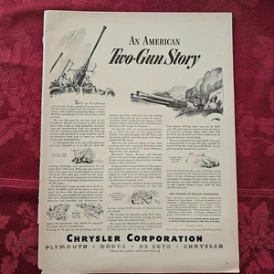 Chrysler Corporation WWII Two-Gun Story Vintage War Production Print Ad - 1943 - Bild 1 von 1