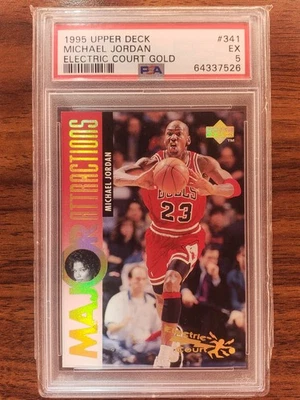 1995-96 Michael Jordan Gold Electric Court #341 Queen Latifah PSA 5 Upper Deck - Image 1 of 3