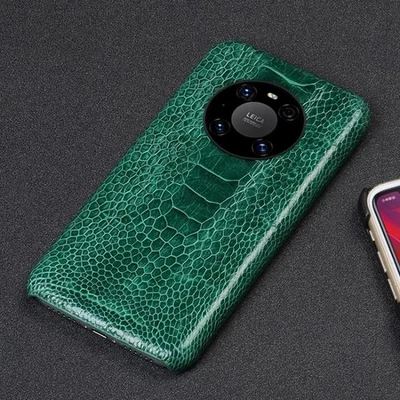 Luxury Ostrich Leg Leather Case Business Cover for iphone17/16/15 pro max plus - Image 1 of 4