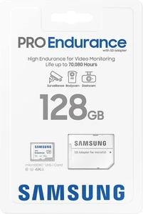 Tarjeta de memoria Samsung PRO Endurance 128 GB UHS–1 Clase 10 MicroSDXC con adaptador - Imagen 1 de 3