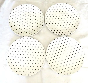 Kate Spade New York FOUR "Raise a Glass" 9.1/4 inch Melamine Polka Dot Plates - Picture 1 of 3