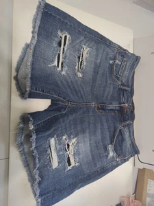 Judy Blue Jean Shorts Womens 1XL Distressed Stretch Denim 34x6 JB15206MD EUC! - Picture 1 of 8