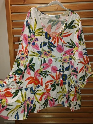 Vestido Acampanado Viaje Isla Crucero Talla 3X Informal Cubrir Relajarse Playa Piscina Arte Foto 1 de 4