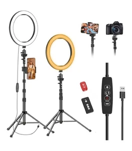 EMART 10" Ring Light with 55" Extendable Tripod Stands and Phone Holder, Dimmabl - Picture 1 of 6