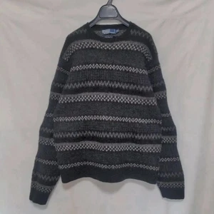 Ralph Lauren Polo Hand Knit Fair Isle Wool Sweater Men US Vintage - Picture 1 of 14