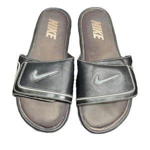 Nike COMFORT Slide 2 Sandal Men's Size 11 Black/Metallic Silver 415205 002 - Picture 1 of 13