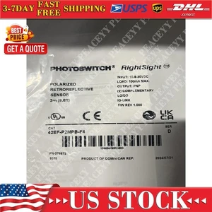 Allen Bradley 42EF-P2MPB-F4 Polarized Retroreflector Sensor NEW US Free Tax - Afbeelding 1 van 5