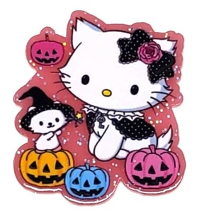 6 Pc - Halloween Hello Kitty Acrylic Flatback Charms For Badge Reels DIY Crafts - Picture 1 of 2