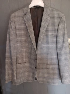 Chaqueta Blazer Abrigo Deportivo Chaps Para Hombre Gris Azul Rayas Cuadros 48L Usado en Excelente Condición Foto 1 de 4